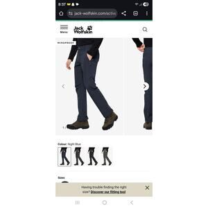 Navy Jack Wolfskin Men's Hiking Pants With Flexshield. Size Small. Excellent.